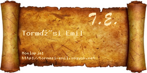 Tormási Emil névjegykártya